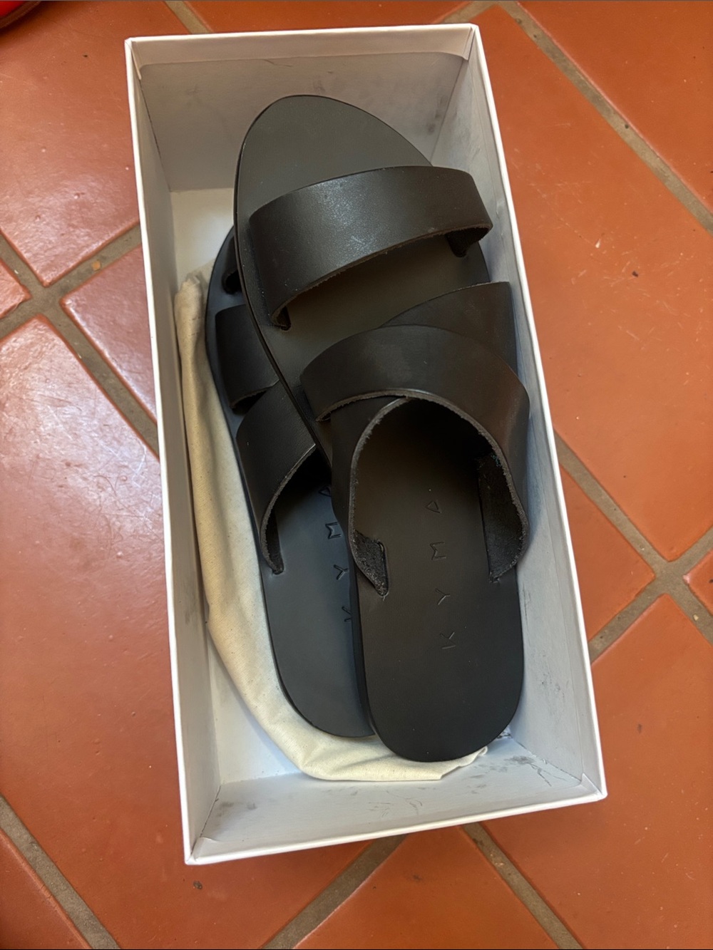 Women's Black Double-Strap Slide Sandals
